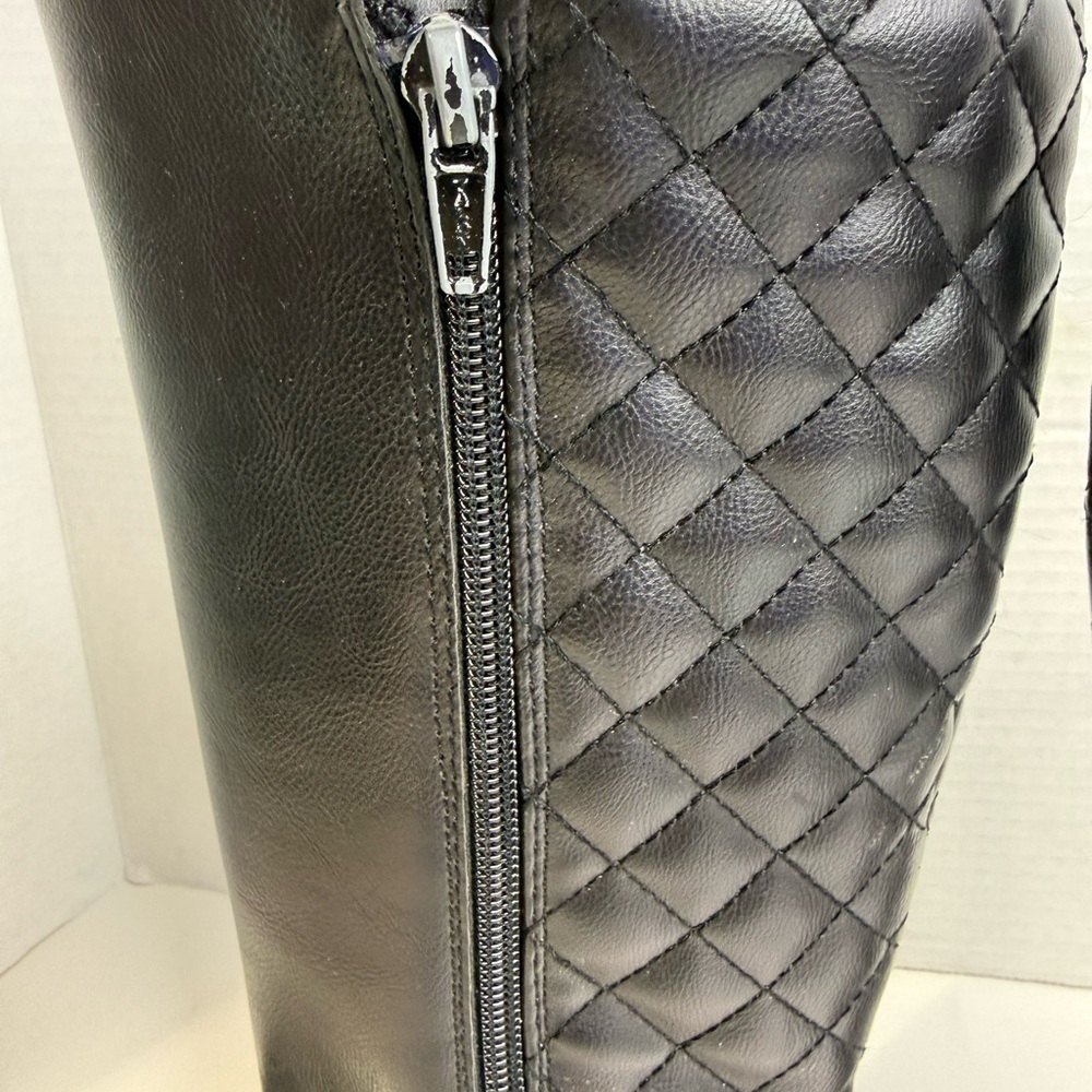 Girls Black Quilted Knee-High Boots size 1 - Picture 9 of 10
